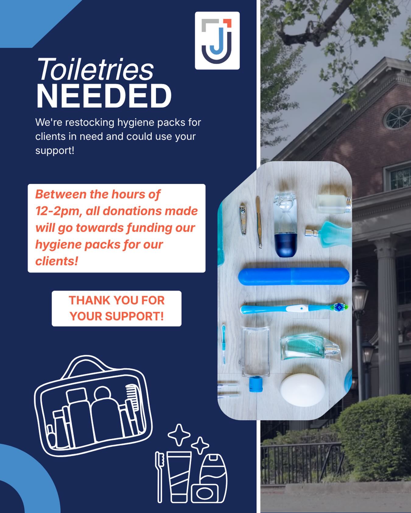 🌟 Spotlight Alert! In just 30 minutes, from 12–2 PM, every donation made will go directly toward funding hygiene packs for our clients — and we couldn’t be more excited about it!
These packs are filled with everyday essentials that many of us take for granted — but for our clients, they make a world of difference in how they show up, feel confident, and move forward.
We’re restocking and we need your help to make it happen. Get ready to give at noon and make your donation count in a big way! 🙌
Donate starting at 12 PM at the link in our bio. 👉 https://www.kygives.org/organizations/jubilee-jobs-of-lexington

#kygivesday #jubileejobs #hygienepacks #lexingtonky #givetoday